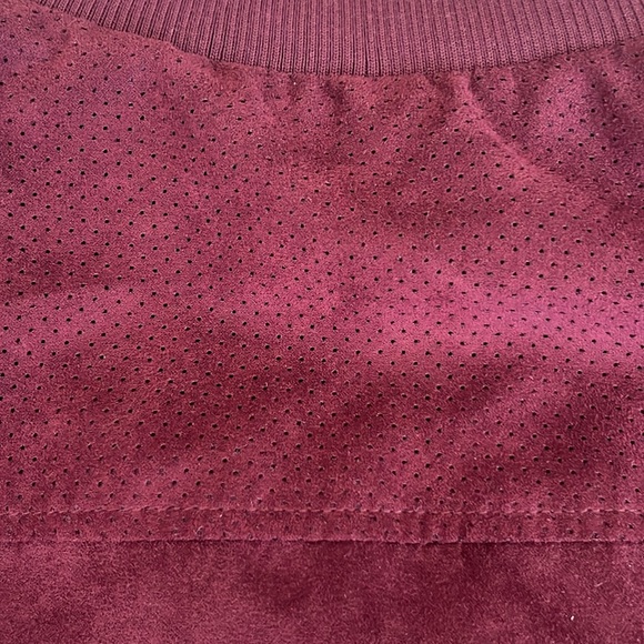 Men’s faux suede jacket - red burgundy coat - sports jacket men’s suede - - Picture 4 of 6